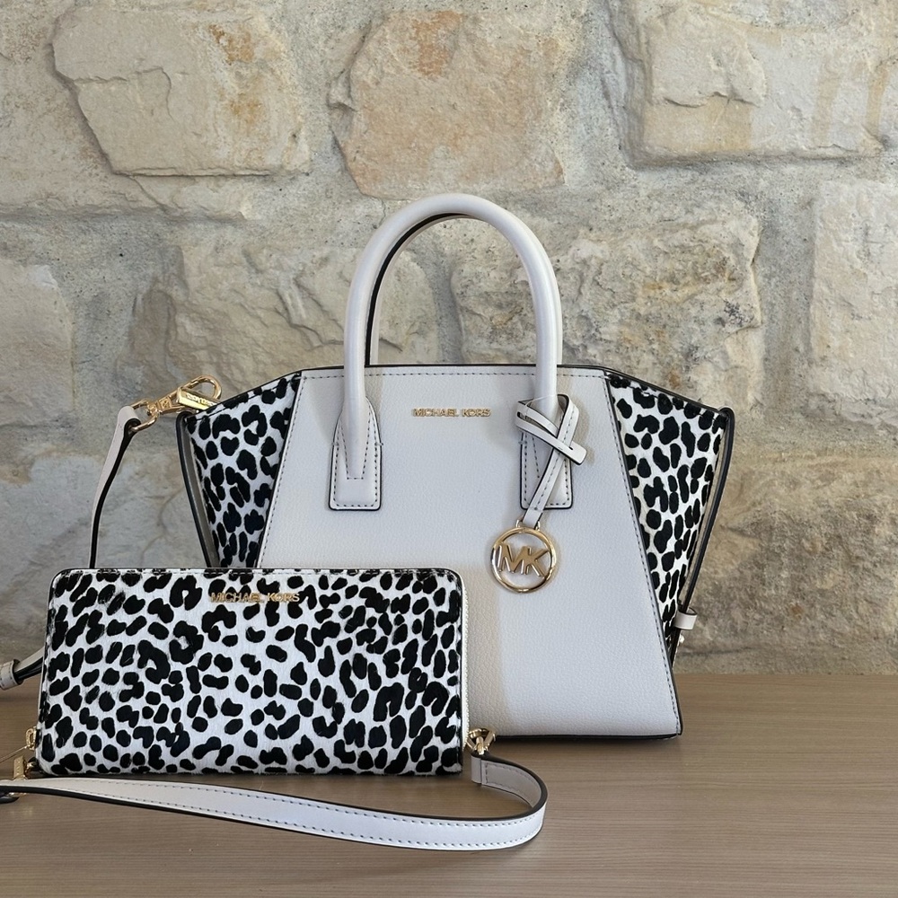 Michael Kors Avril Leopard Handbag&wallet NWT Authentic